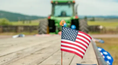Flag and tractor