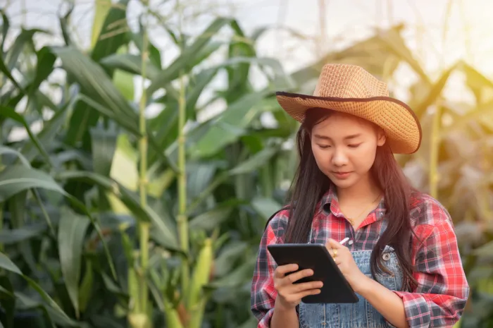 female young farmer